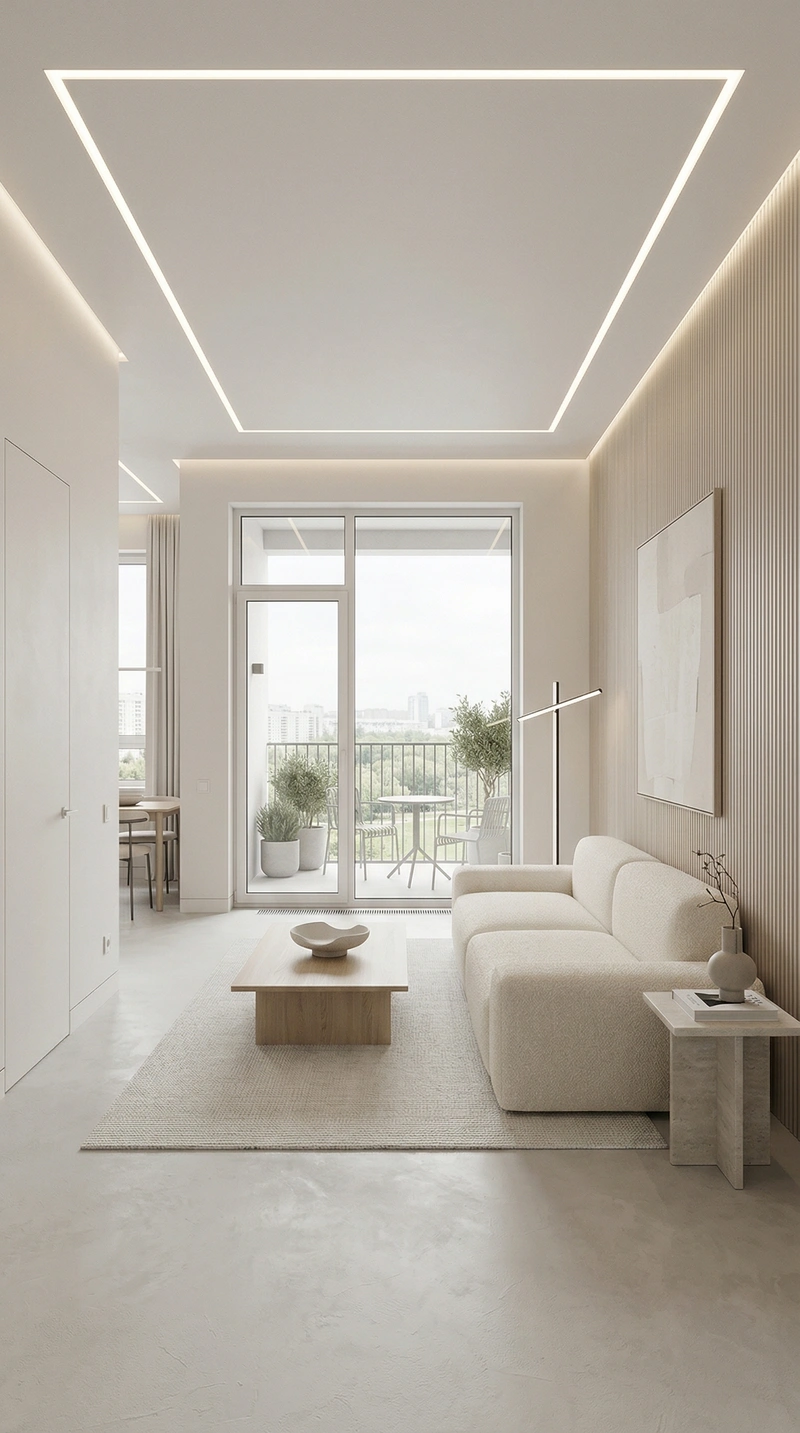 Дизайн гостиной в стиле Минимализм — фото интерьера от нейросети RoomGPT