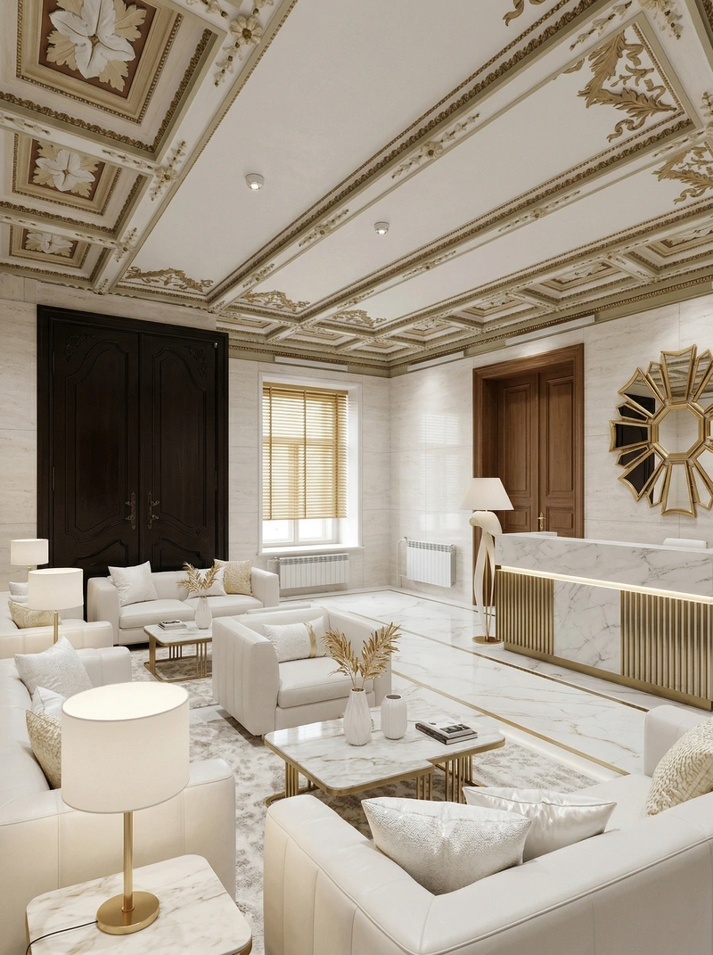 Дизайн гостиной в стиле Блэктэк — фото интерьера от нейросети RoomGPT