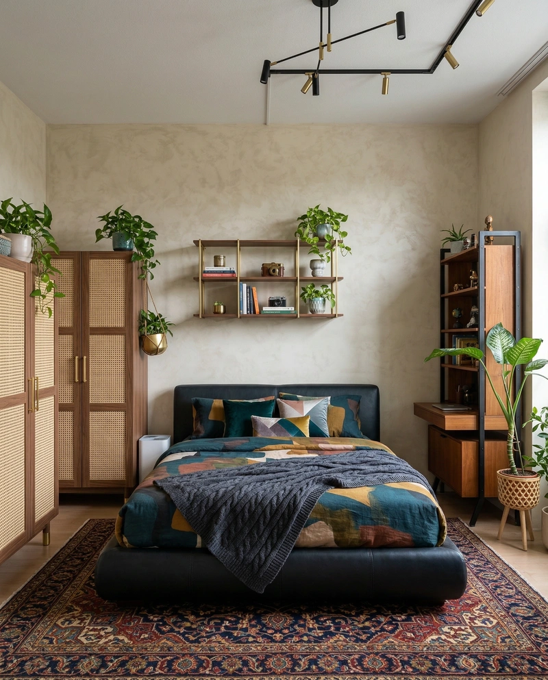 Дизайн интерьера в стиле Эклектика — Спальня от нейросети RoomGPT
