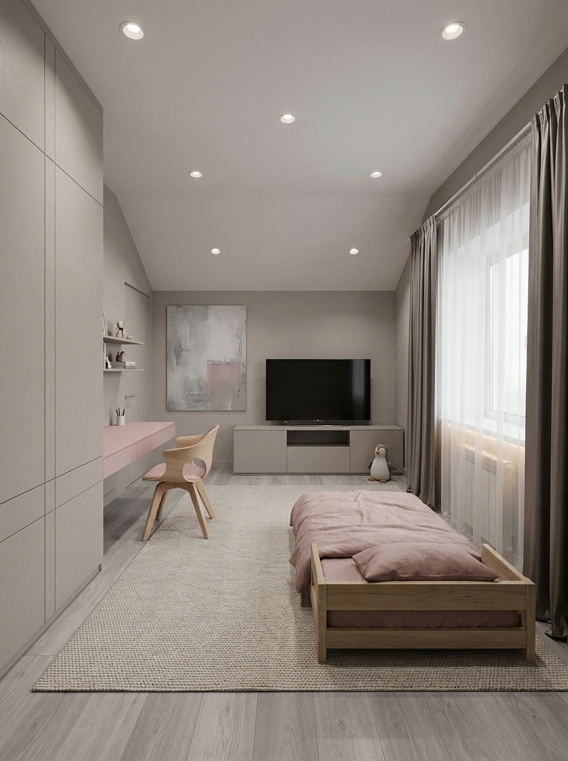 Дизайн детской в стиле Минимализм — фото интерьера от нейросети RoomGPT