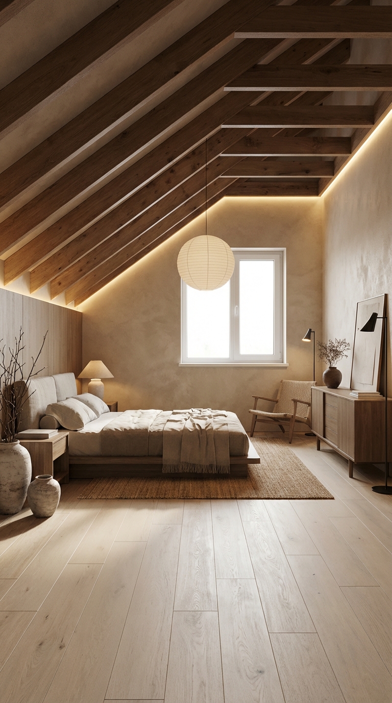 Дизайн спальни в стиле Japandi — фото интерьера от нейросети RoomGPT