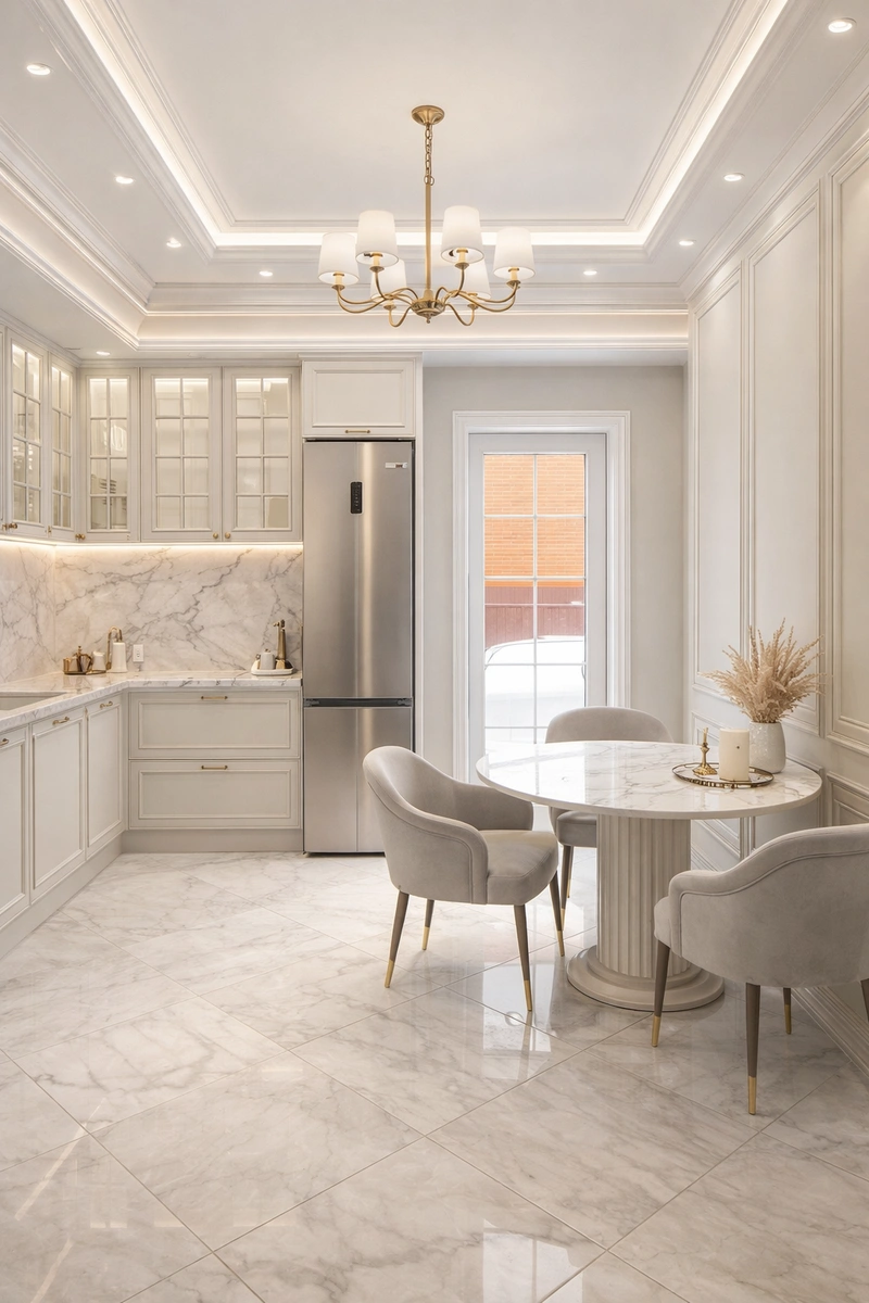 Дизайн интерьера в стиле Классика — Кухня от нейросети RoomGPT