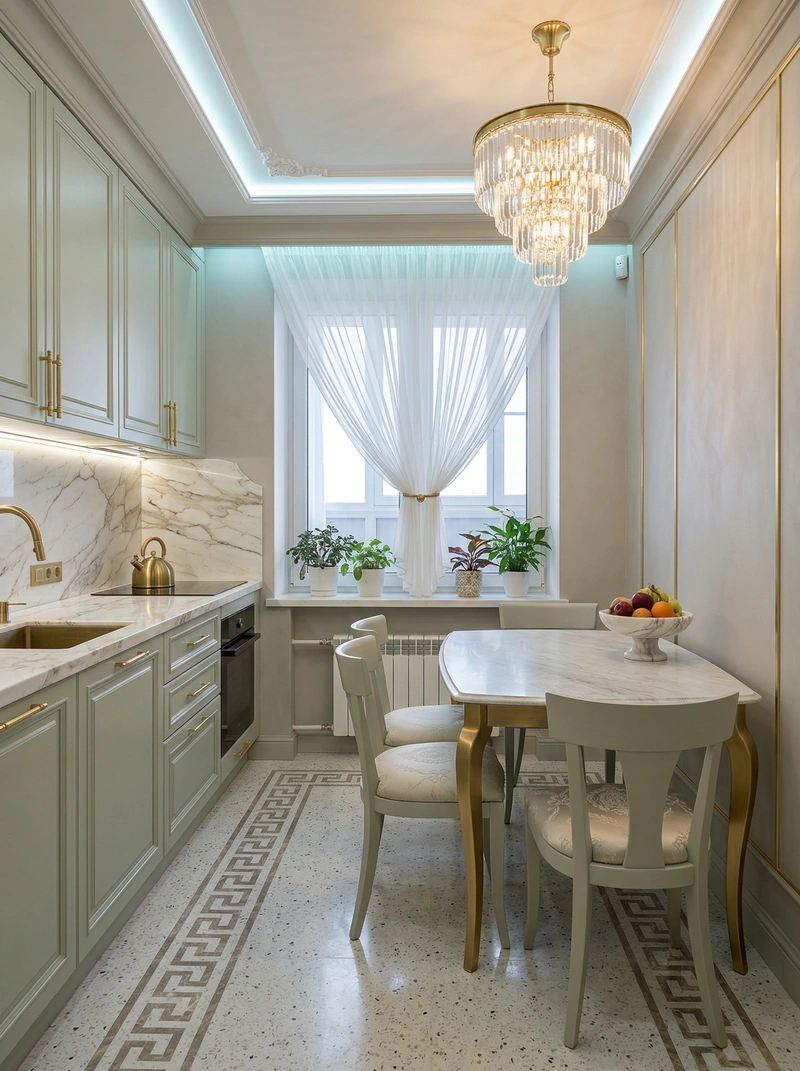 Дизайн интерьера в стиле Неоклассика — Кухня от нейросети RoomGPT