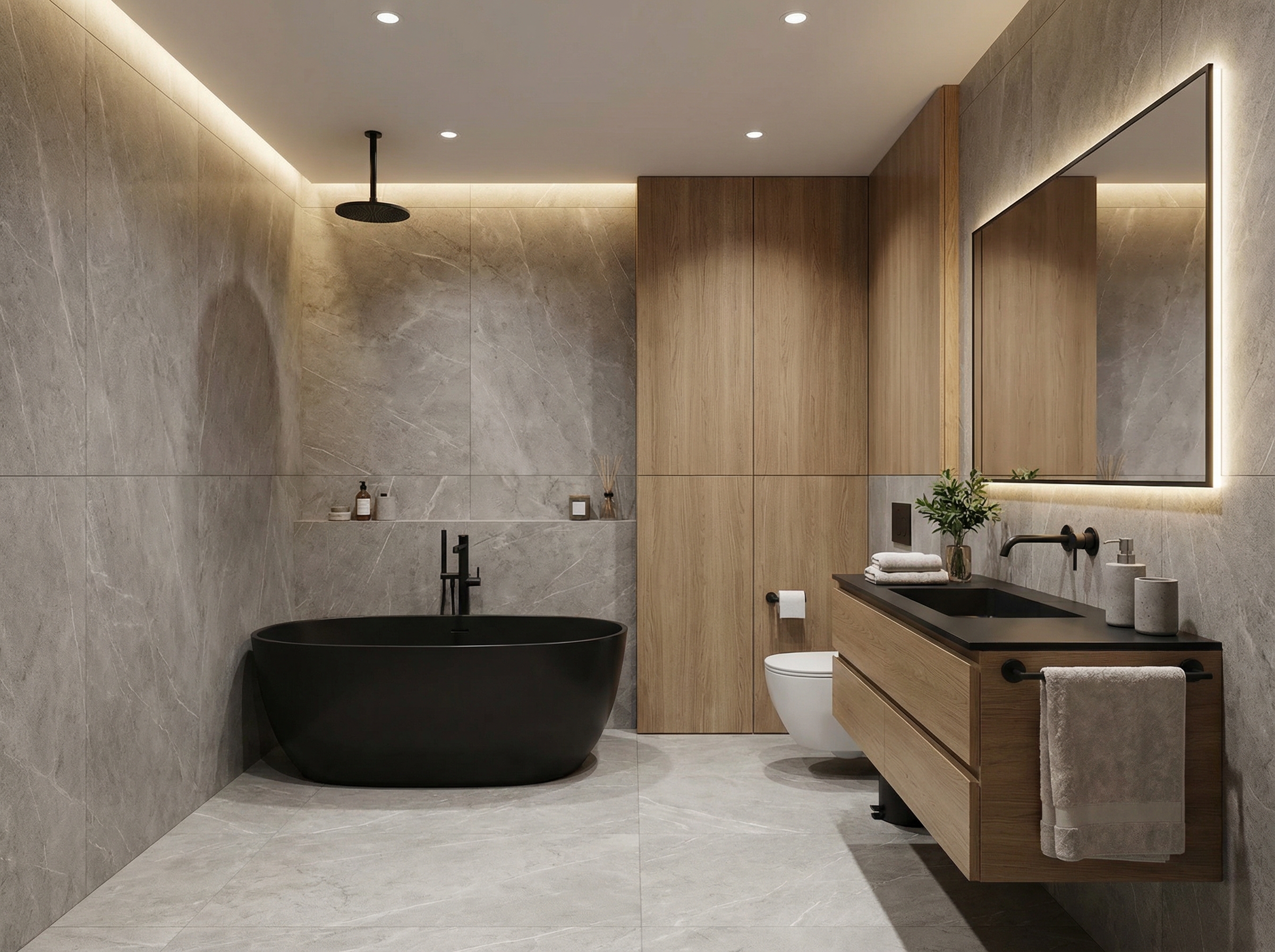 Дизайн ванной в стиле Минимализм — фото интерьера от нейросети RoomGPT