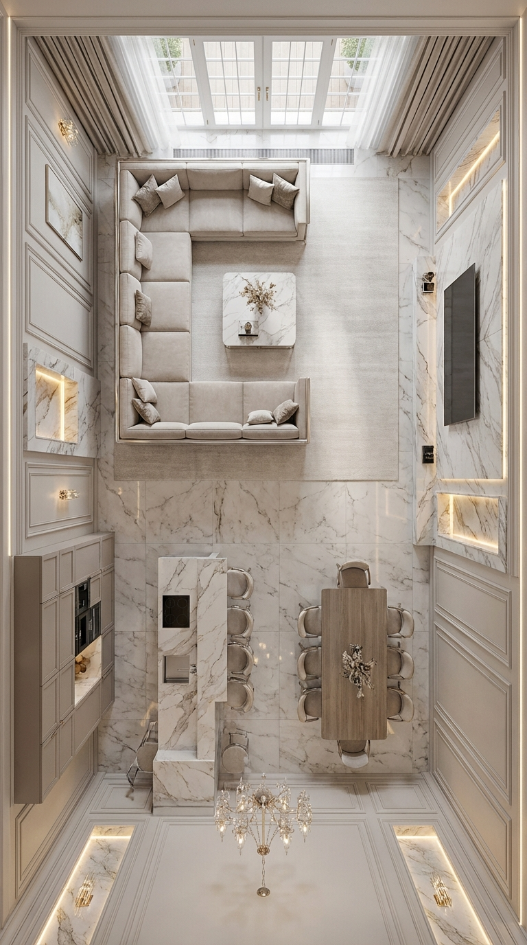 Дизайн гостиной в стиле Классика — фото интерьера от нейросети RoomGPT