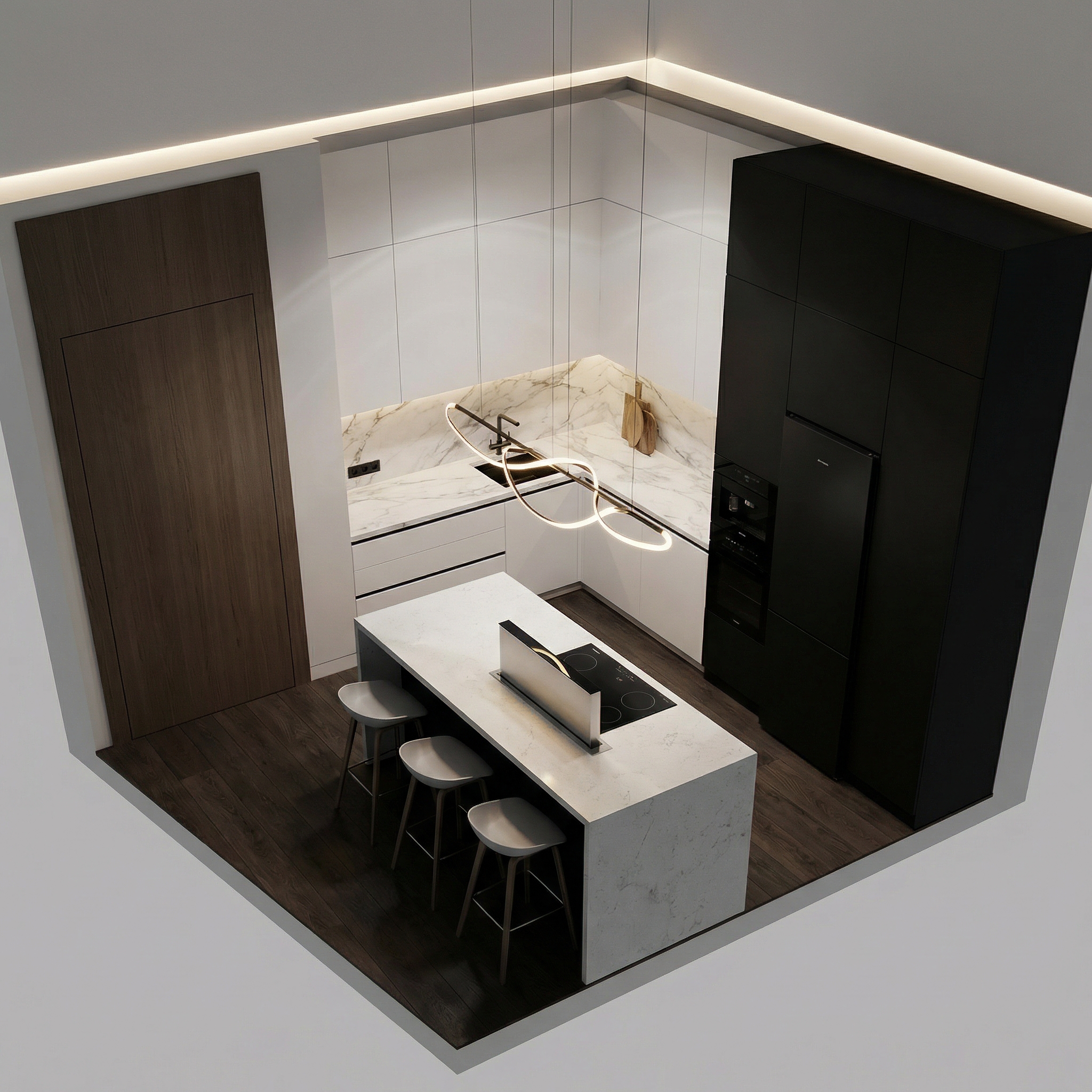 Дизайн кухни в стиле Минимализм — фото интерьера от нейросети RoomGPT