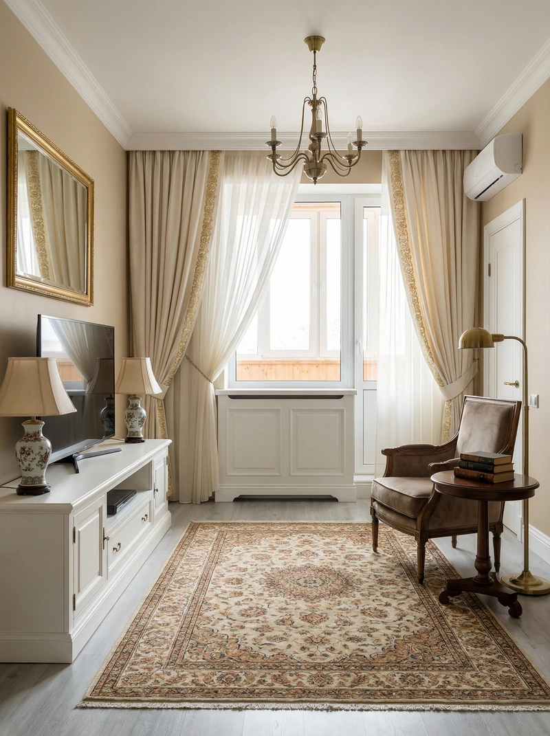 Дизайн интерьера в стиле Классика — Гостиная от нейросети RoomGPT