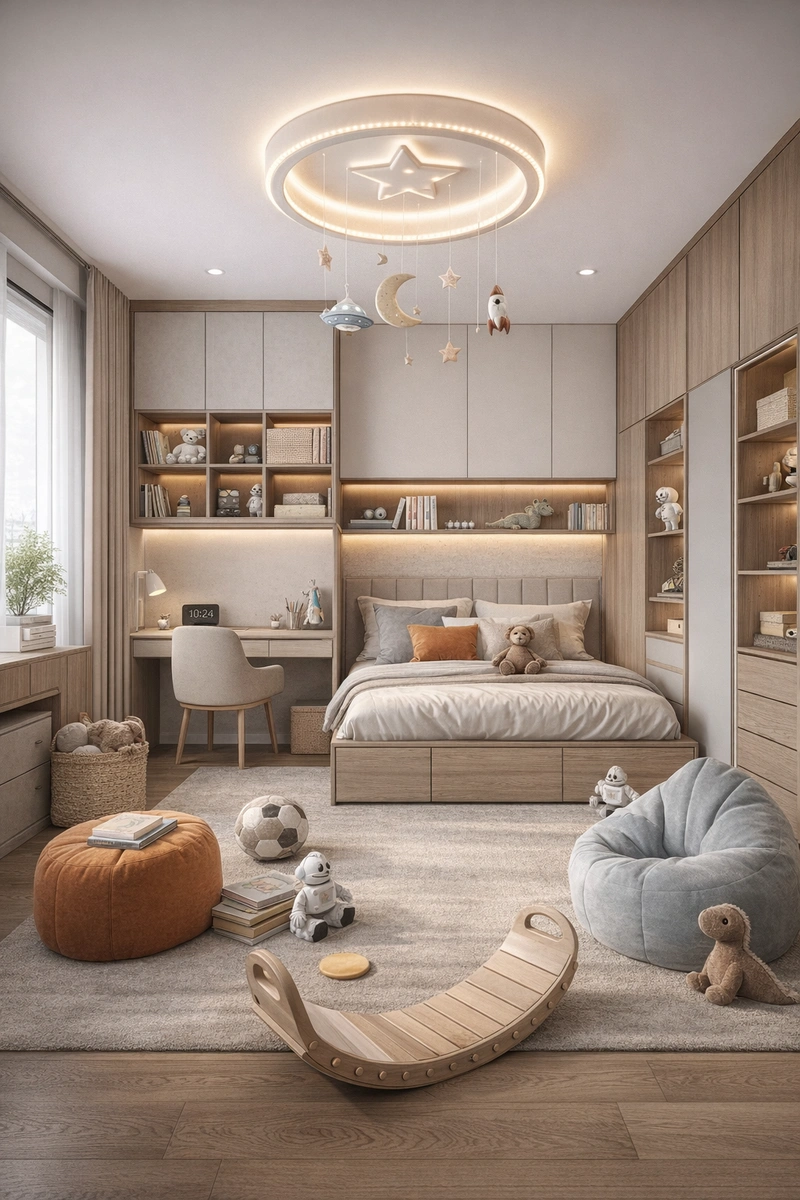 Дизайн интерьера в стиле Контемпорари — Детская от нейросети RoomGPT