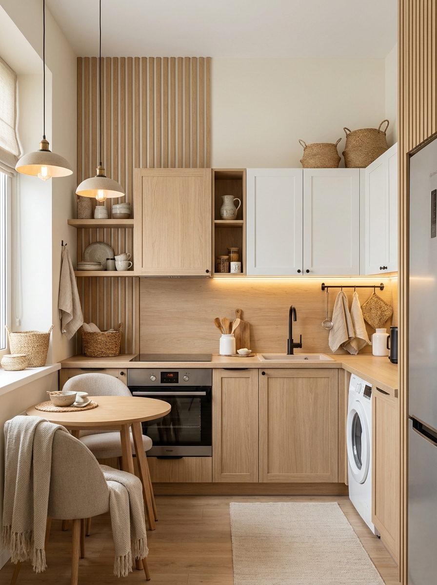 Дизайн кухни в стиле Хюгге — фото интерьера от нейросети RoomGPT