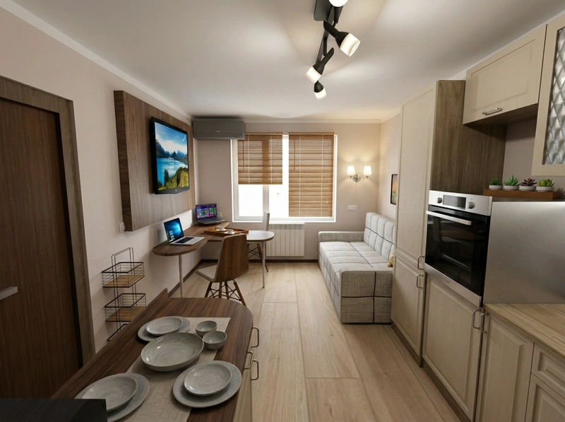 Дизайн кухни в стиле Контемпорари — фото интерьера от нейросети RoomGPT