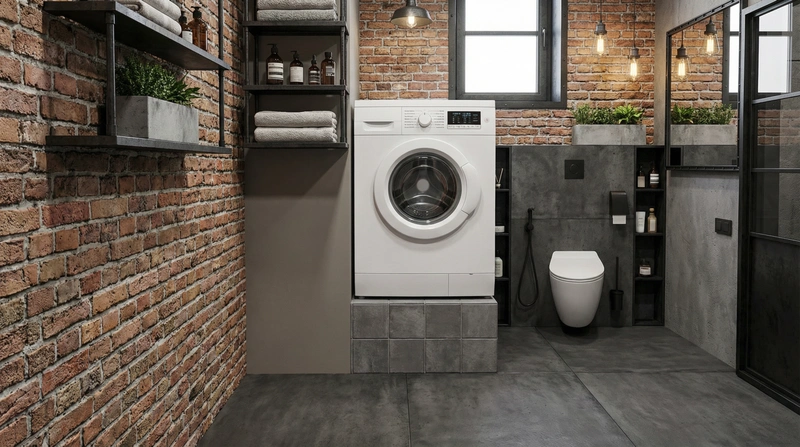 Дизайн интерьера в стиле Лофт — Ванная от нейросети RoomGPT