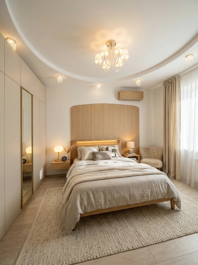 Дизайн спальни в стиле Хюгге — фото интерьера от нейросети RoomGPT