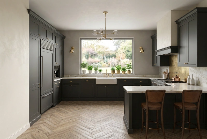 Дизайн кухни в стиле Классика — фото интерьера от нейросети RoomGPT