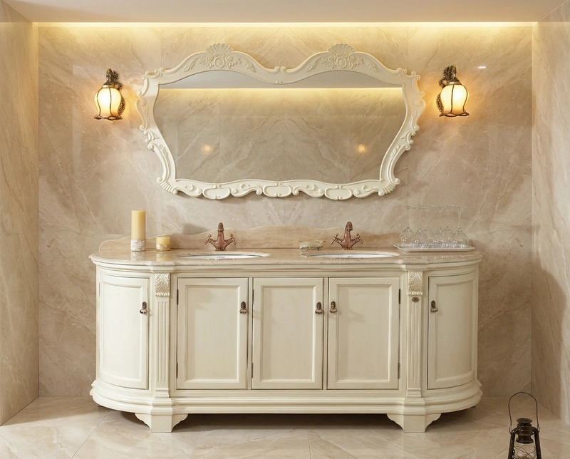 Дизайн ванной в стиле Классика — фото интерьера от нейросети RoomGPT