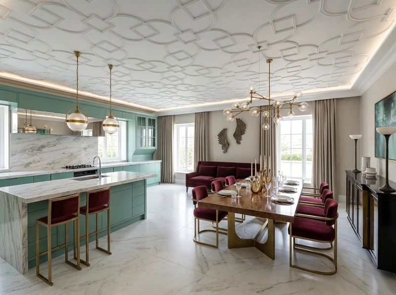 Дизайн интерьера в стиле Контемпорари — Гостиная от нейросети RoomGPT