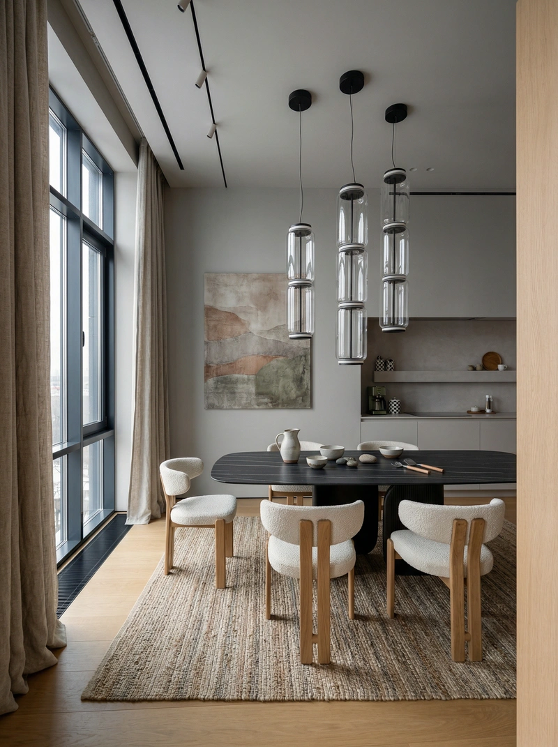 Дизайн кухни в стиле Japandi — фото интерьера от нейросети RoomGPT