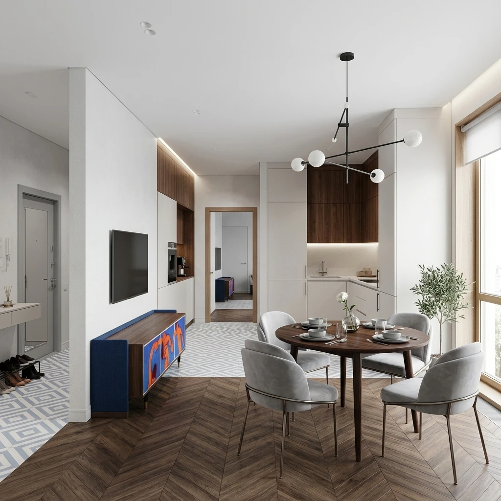 Дизайн интерьера в стиле Минимализм — Гостиная от нейросети RoomGPT
