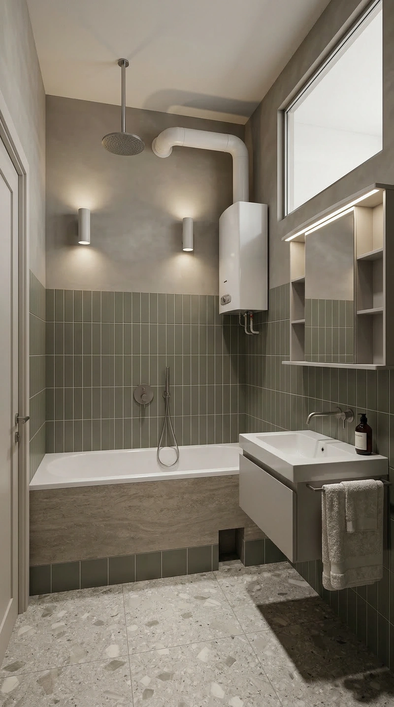 Дизайн интерьера в стиле Контемпорари — Ванная от нейросети RoomGPT