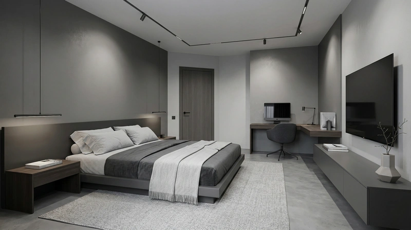 Дизайн спальни в стиле Минимализм — фото интерьера от нейросети RoomGPT