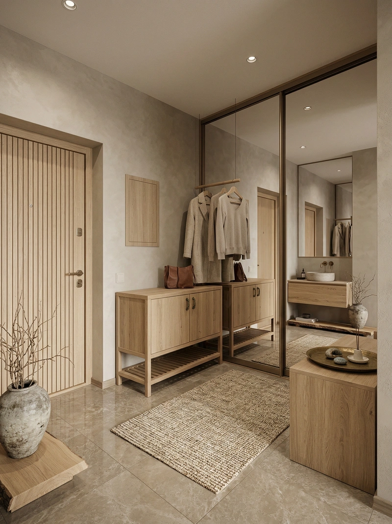 Дизайн гостиной в стиле Japandi — фото интерьера от нейросети RoomGPT