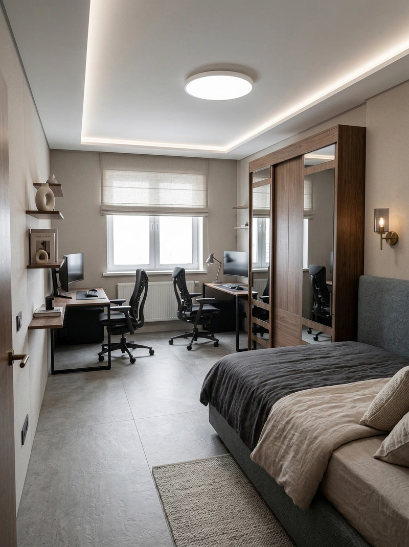 Дизайн спальни в стиле Минимализм — фото интерьера от нейросети RoomGPT