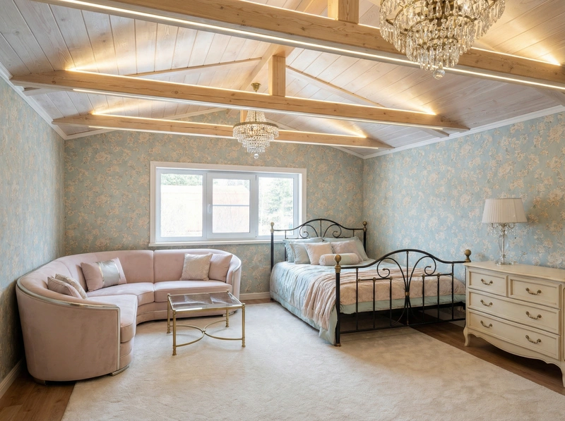 Дизайн интерьера в стиле Неоклассика — Спальня от нейросети RoomGPT
