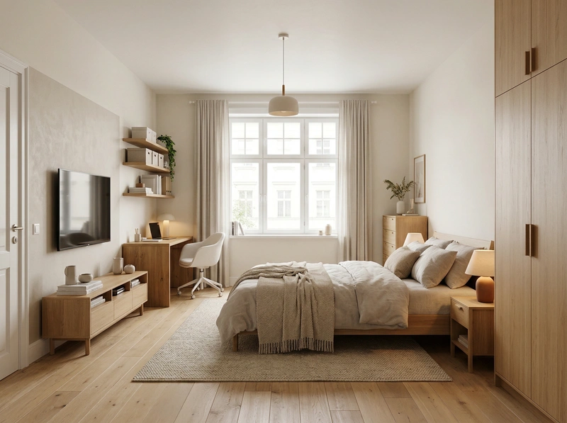 Дизайн гостиной в стиле Хюгге — фото интерьера от нейросети RoomGPT