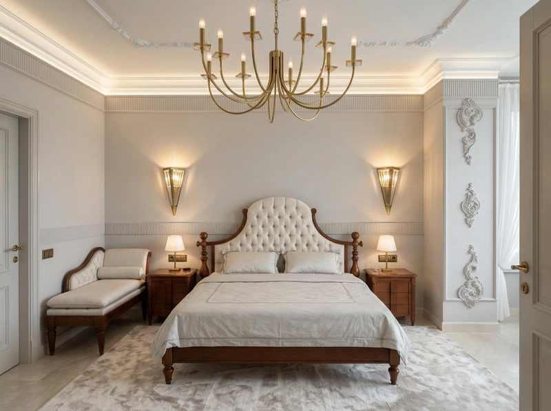 Дизайн интерьера в стиле Неоклассика — Спальня от нейросети RoomGPT