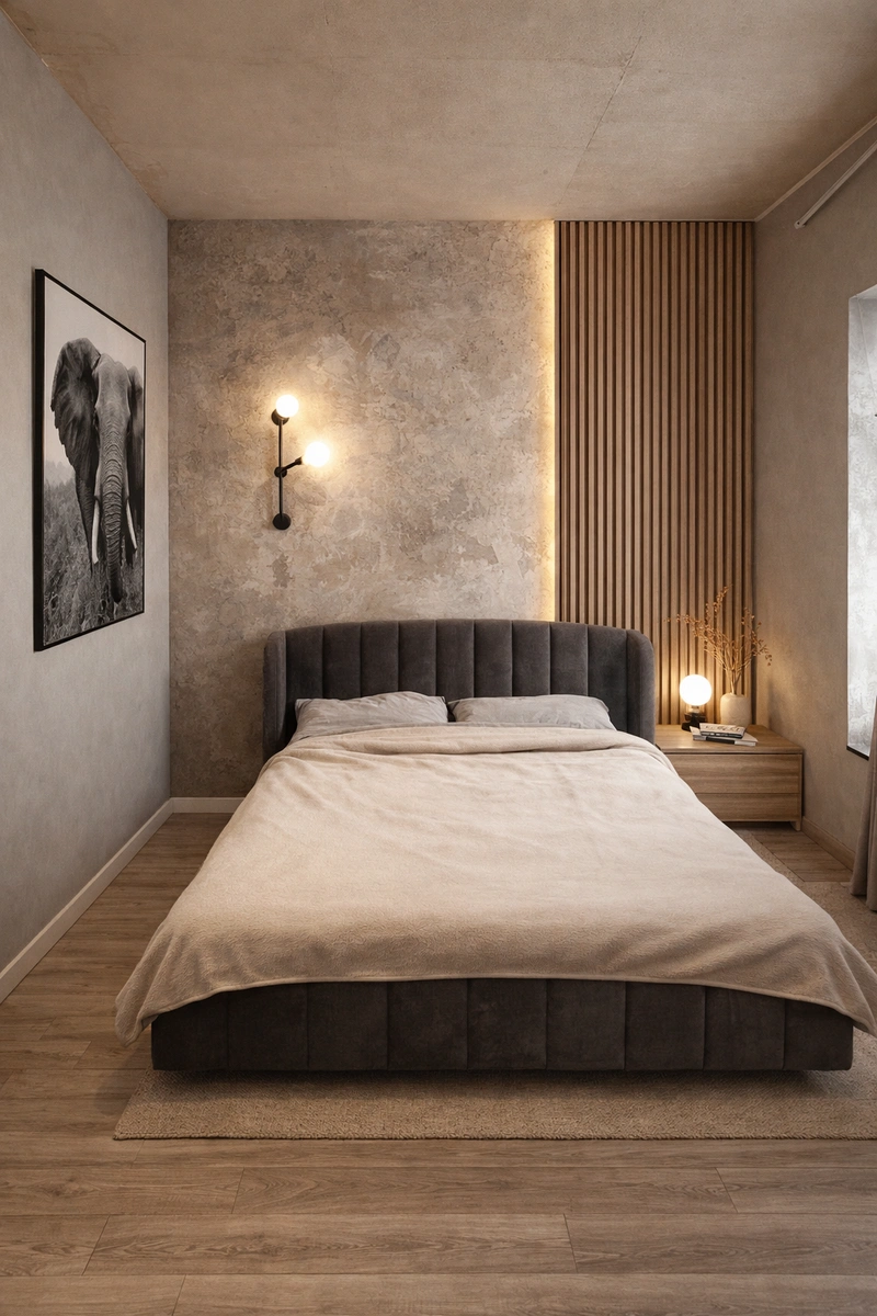 Дизайн спальни в стиле Japandi — фото интерьера от нейросети RoomGPT