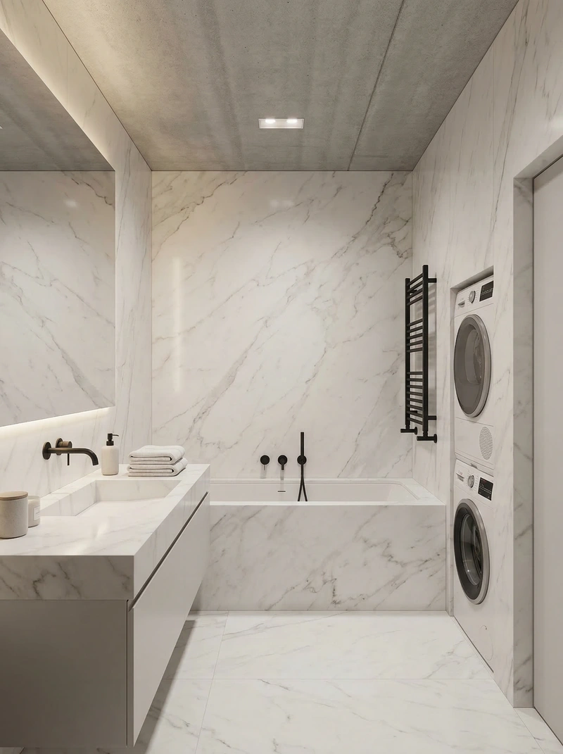 Дизайн интерьера в стиле Минимализм — Ванная от нейросети RoomGPT