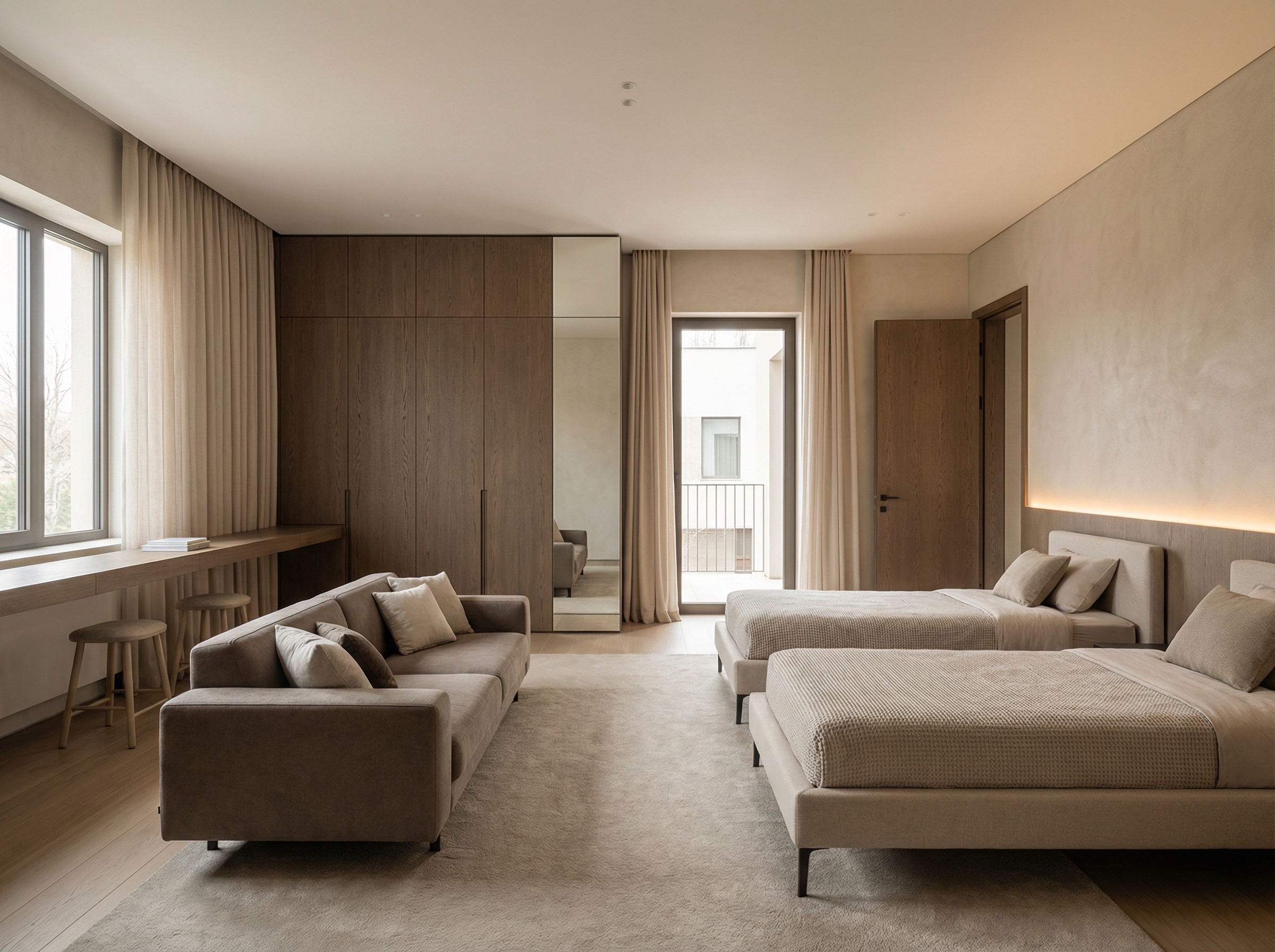 Дизайн спальни в стиле Минимализм — фото интерьера от нейросети RoomGPT