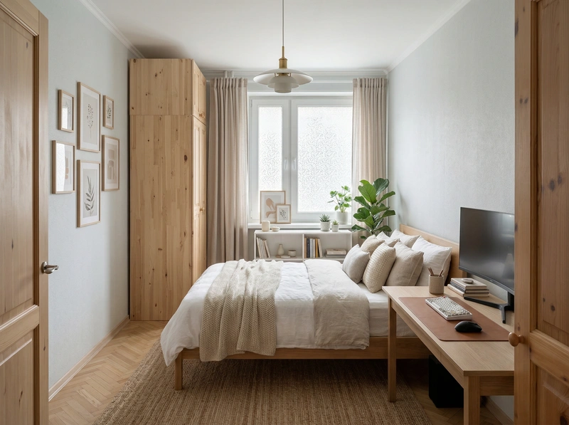 Дизайн интерьера в стиле Хюгге — Спальня от нейросети RoomGPT