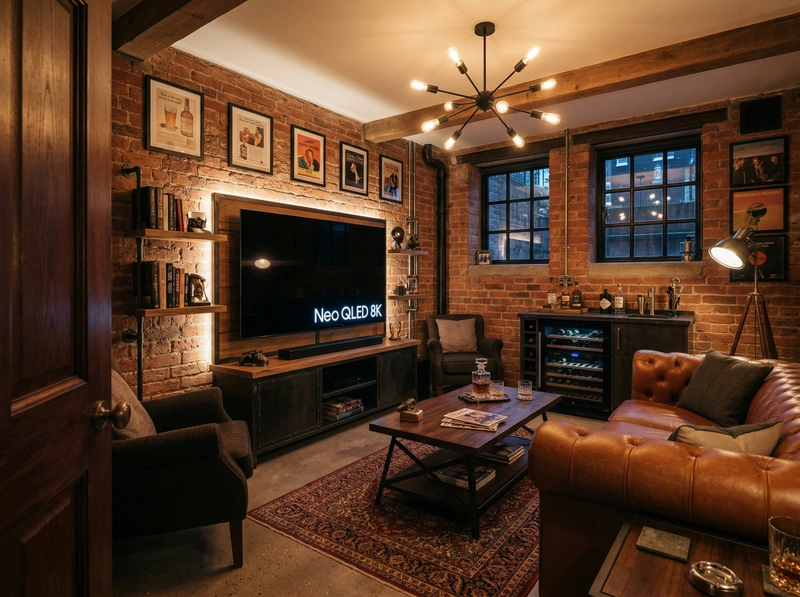 Дизайн гостиной в стиле Лофт — фото интерьера от нейросети RoomGPT