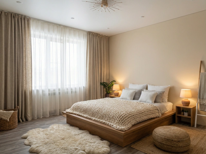 Дизайн интерьера в стиле Хюгге — Спальня от нейросети RoomGPT