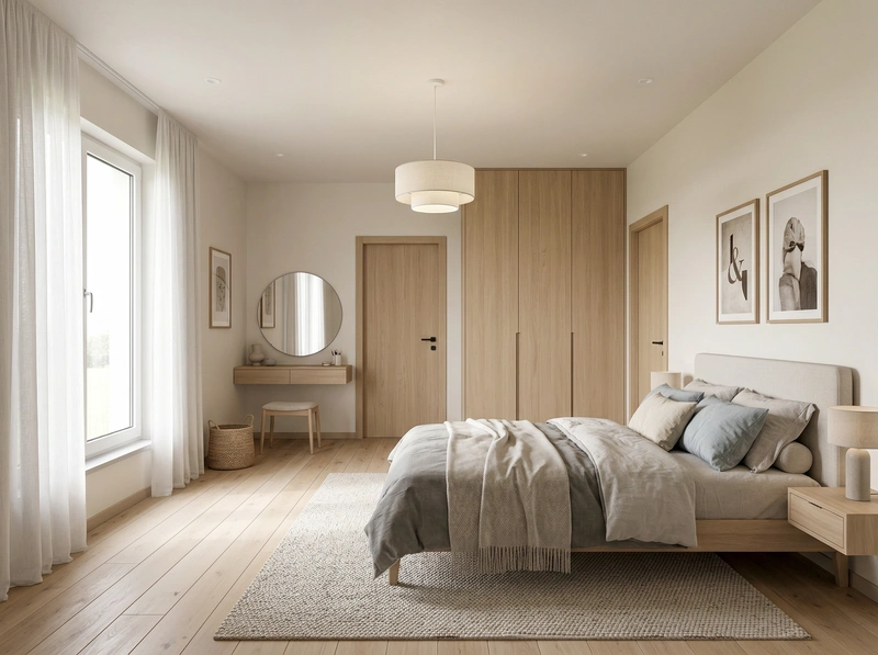 Дизайн интерьера в стиле Сканди — Спальня от нейросети RoomGPT
