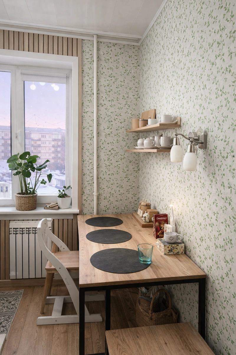 Дизайн интерьера в стиле Хюгге — Кухня от нейросети RoomGPT