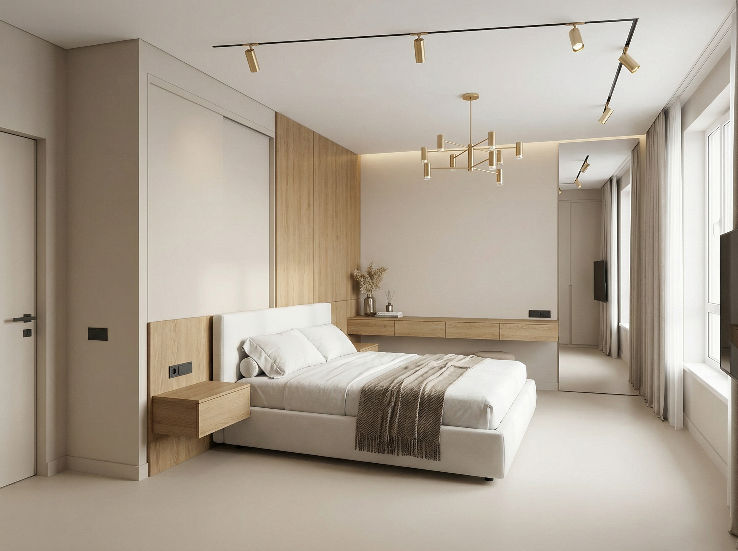 Дизайн спальни в стиле Минимализм — фото интерьера от нейросети RoomGPT