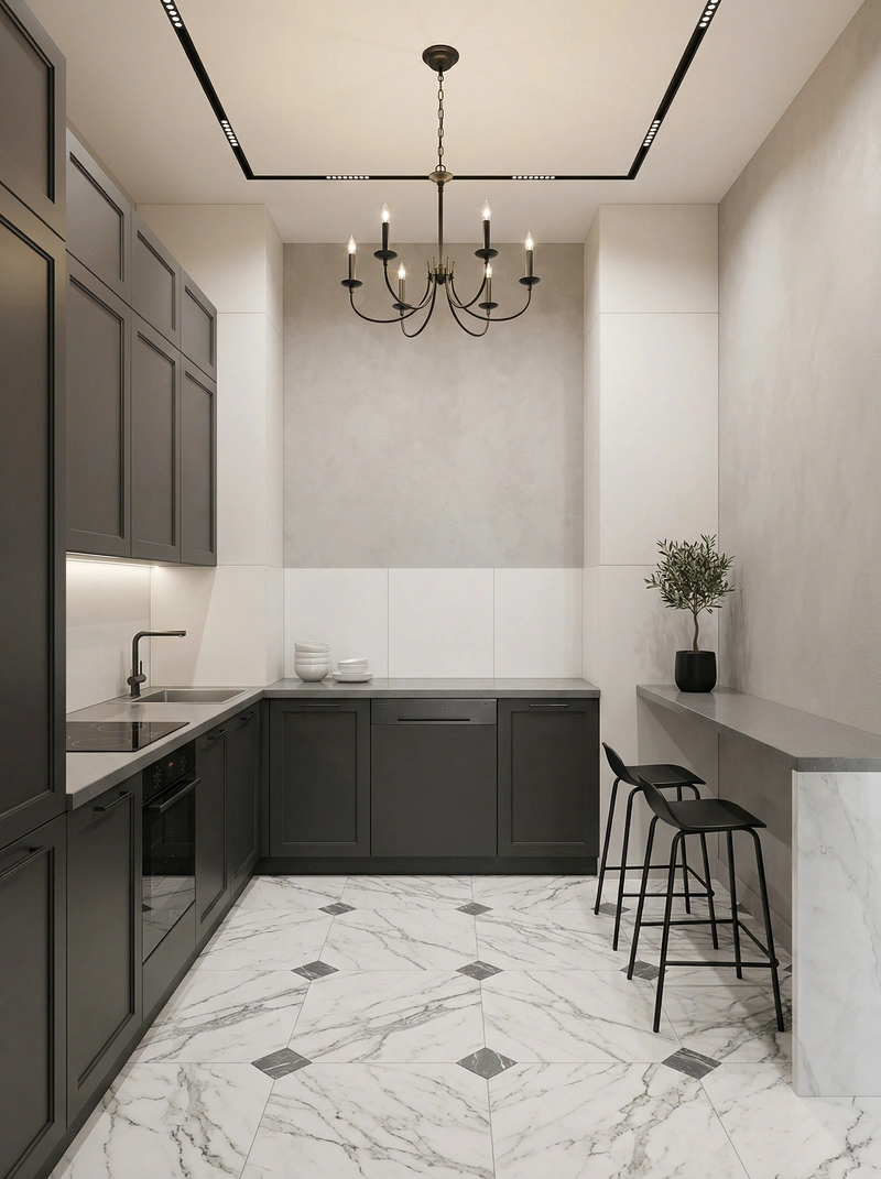 Дизайн интерьера в стиле Классика — Кухня от нейросети RoomGPT