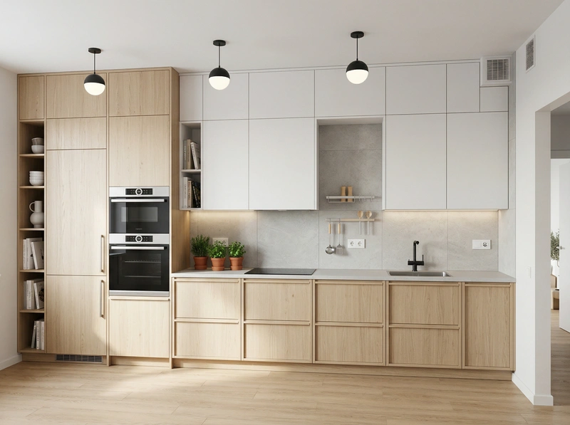 Дизайн кухни в стиле Сканди — фото интерьера от нейросети RoomGPT