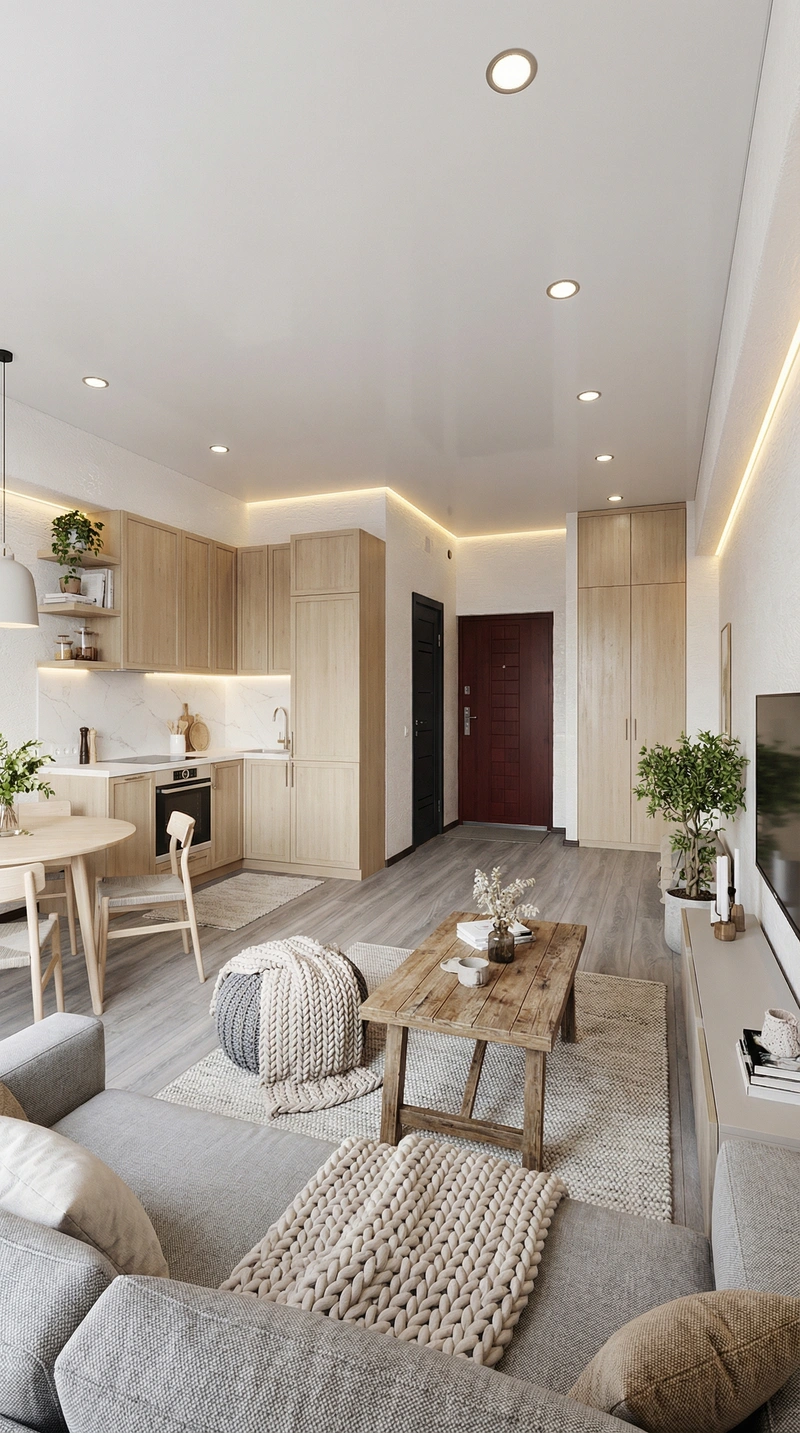 Дизайн интерьера в стиле Хюгге — Гостиная от нейросети RoomGPT