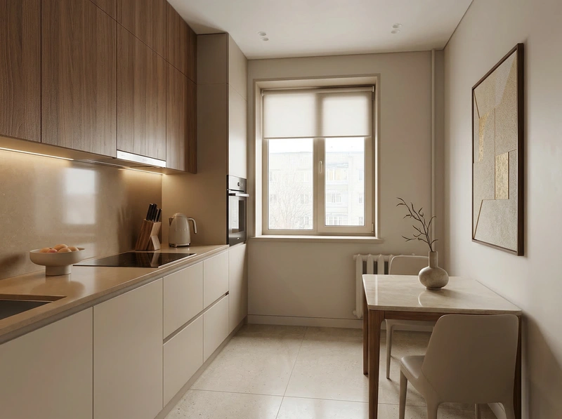 Дизайн интерьера в стиле Минимализм — Кухня от нейросети RoomGPT