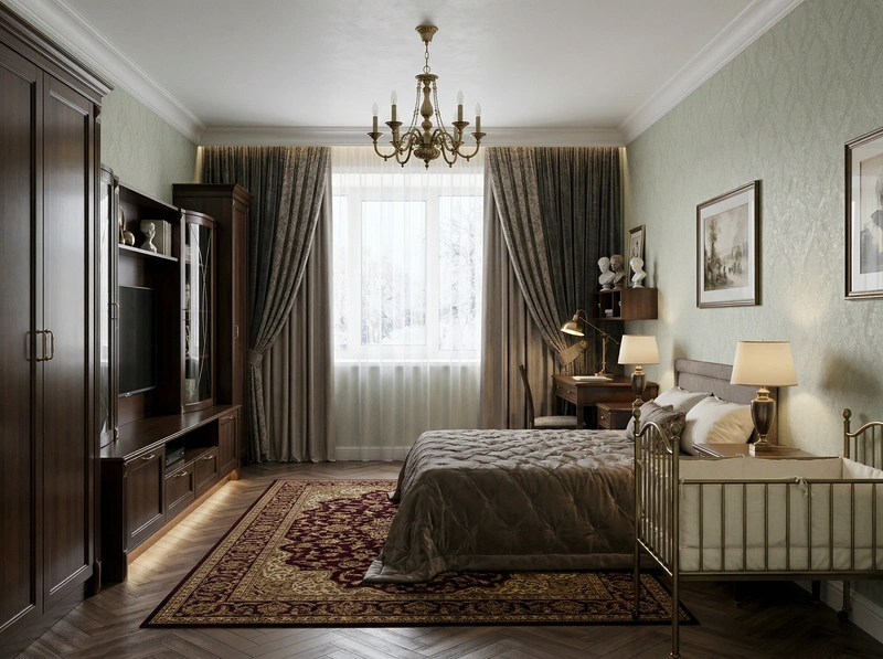 Дизайн интерьера в стиле Классика — Спальня от нейросети RoomGPT