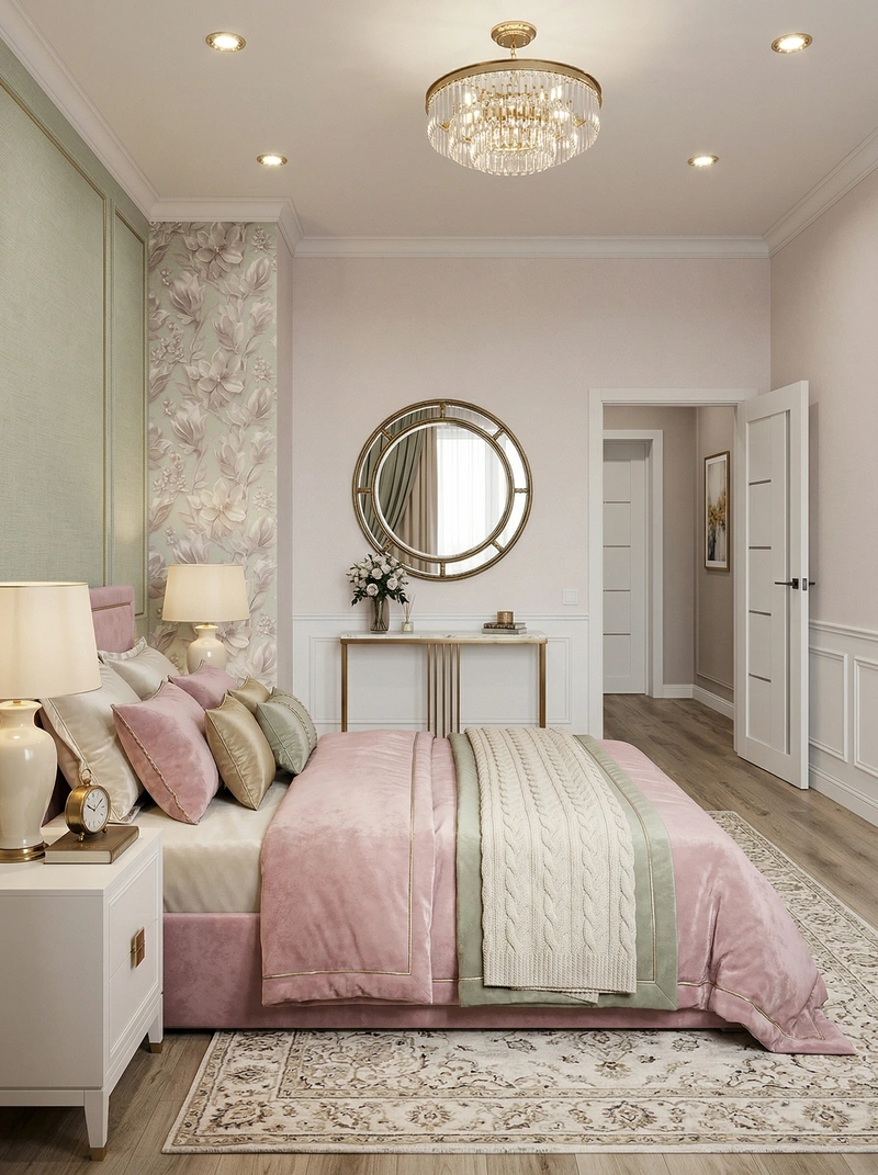 Дизайн спальни в стиле Классика — фото интерьера от нейросети RoomGPT