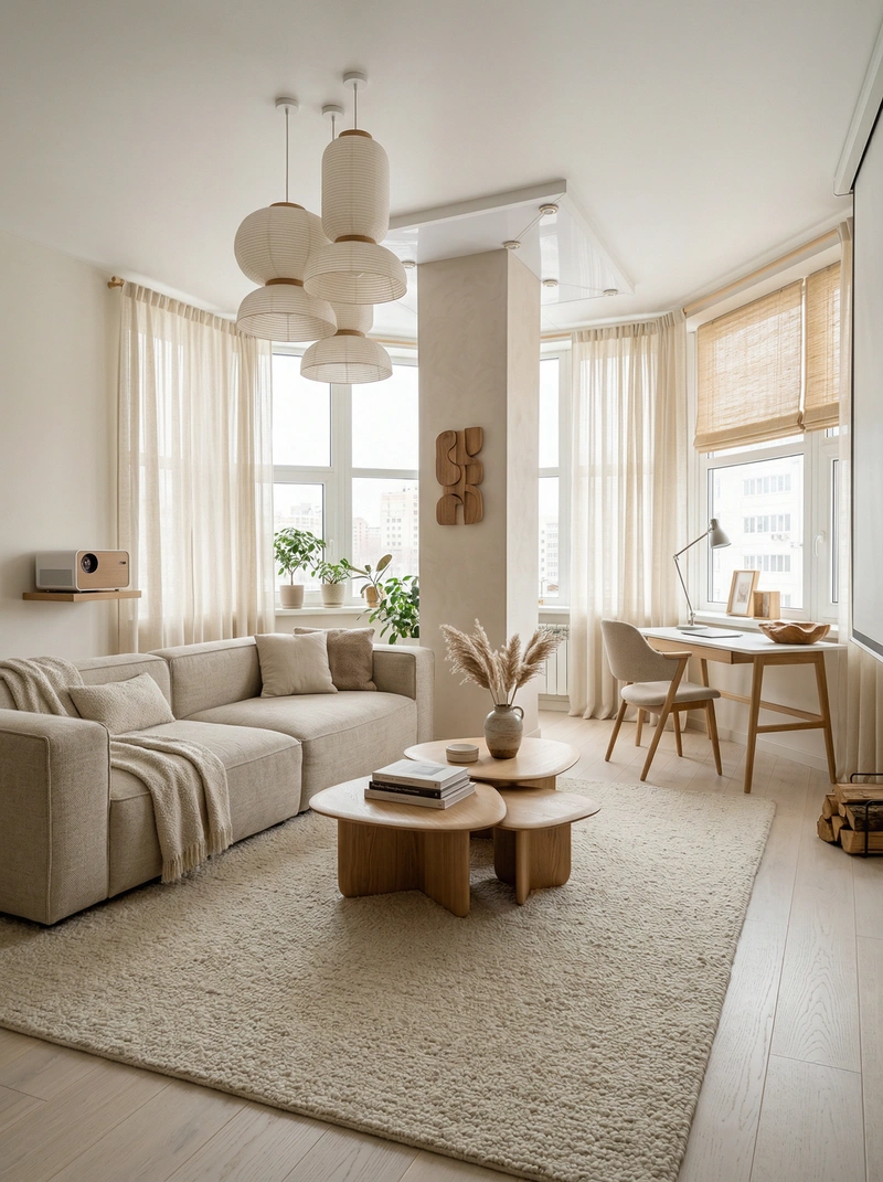 Дизайн интерьера в стиле Хюгге — Гостиная от нейросети RoomGPT