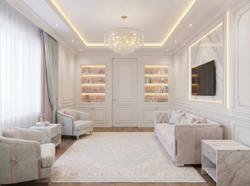 Дизайн интерьера в стиле Классика — Детская от нейросети RoomGPT