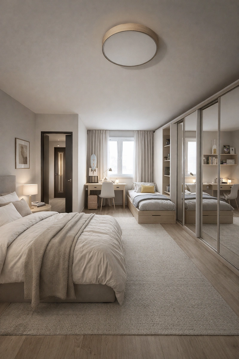 Дизайн интерьера в стиле Минимализм — Спальня от нейросети RoomGPT