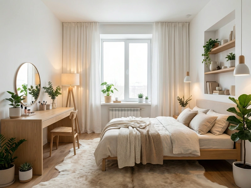 Дизайн интерьера в стиле Хюгге — Спальня от нейросети RoomGPT