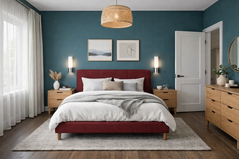 Дизайн спальни в стиле Сканди — фото интерьера от нейросети RoomGPT