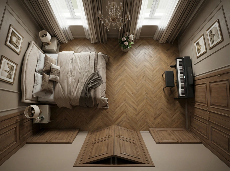 Дизайн интерьера в стиле Классика — Гостиная от нейросети RoomGPT