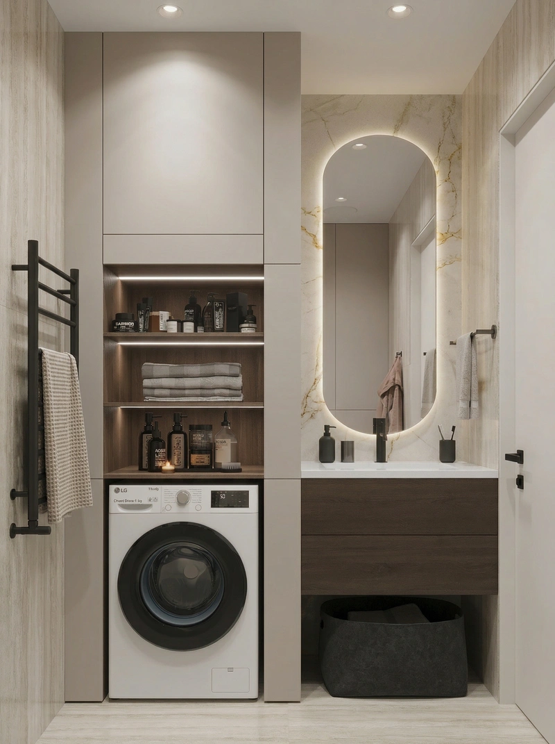 Дизайн ванной в стиле Минимализм — фото интерьера от нейросети RoomGPT